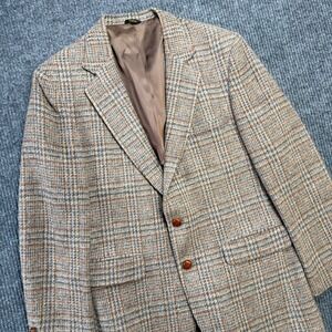 VTG Filenes Tweed Blazer Mens‎ 40 Brown Plaid Wool Sport Coat Jacket Old Money